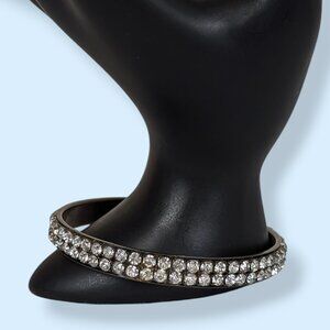 (2/$20) V. Dark Rhinestone Bangle Bracelet